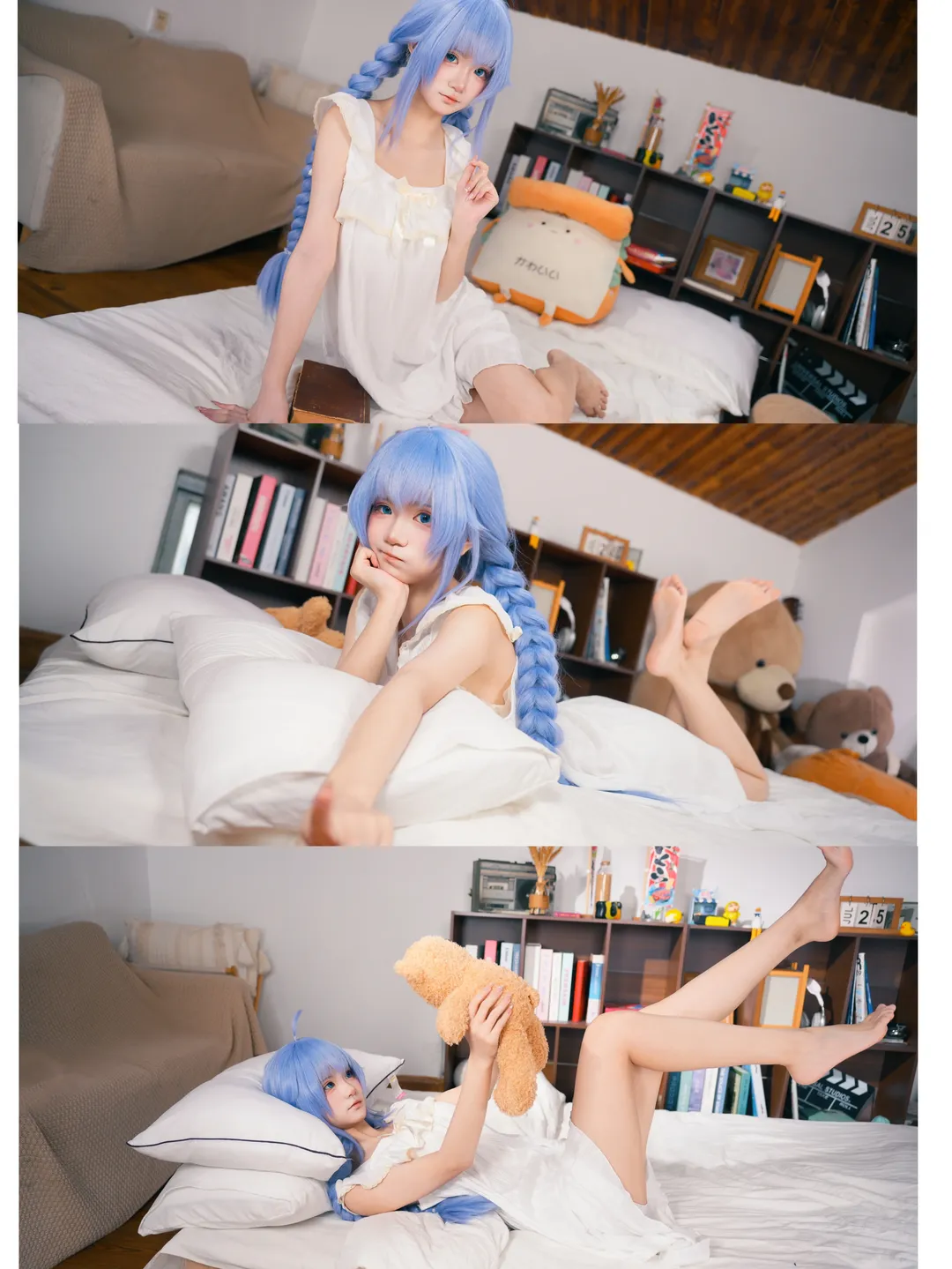 【洛琪希cos】無職轉生裡的藍髮魔法師睡衣居家時光 - 第 1 張