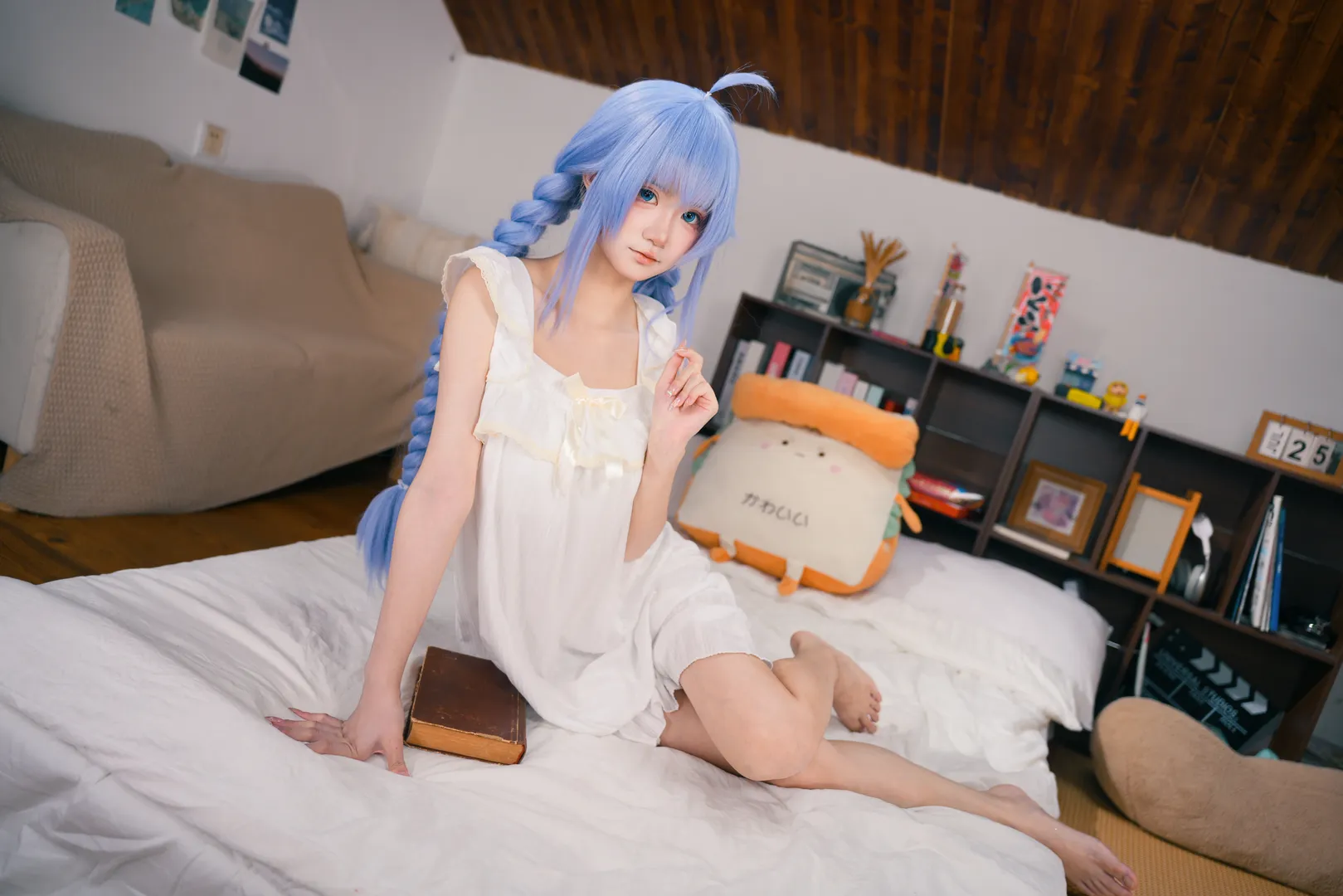 【洛琪希cos】無職轉生裡的藍髮魔法師睡衣居家時光 - 第 2 張