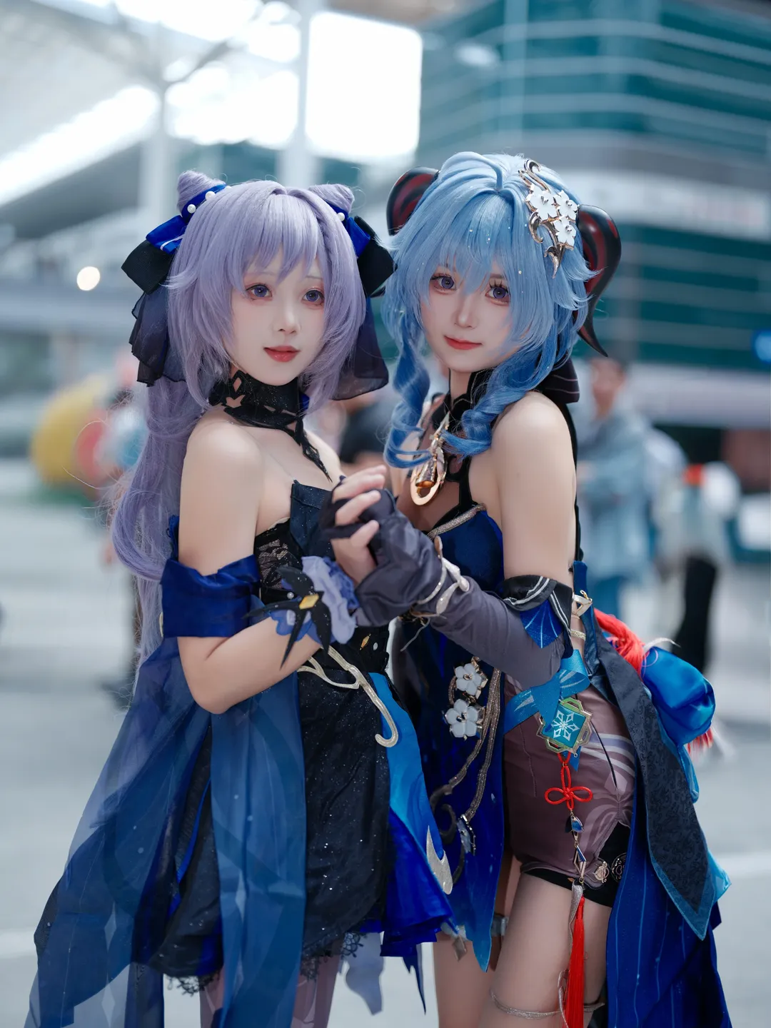 【甘雨cos】原神線下漫展，與刻晴的藍紫雙人正片 - 第 1 張