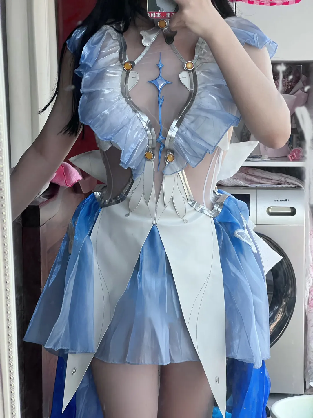 【守岸人cos】鸣潮试衣记录，浅蓝色的优雅 - 第 1 张