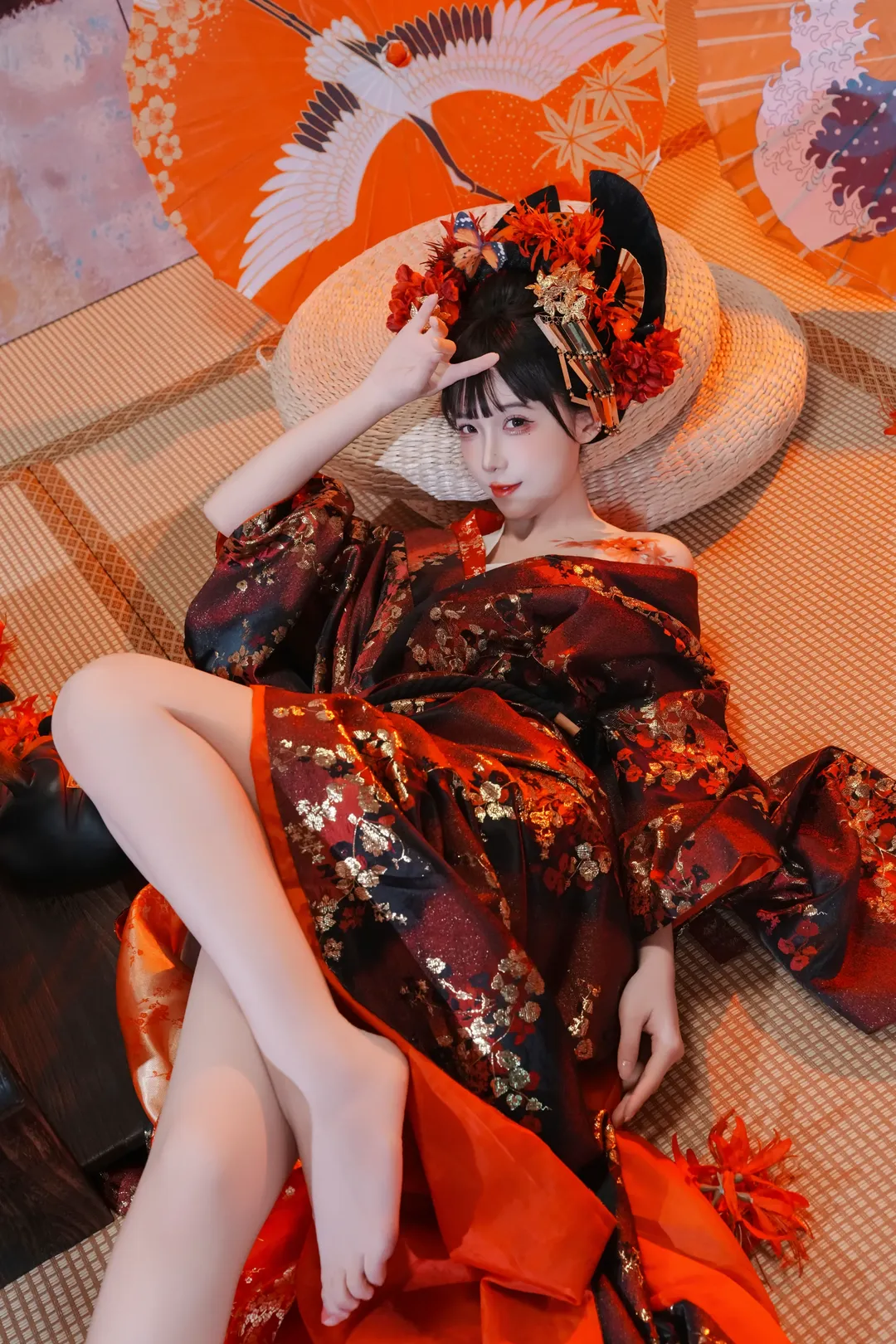 暗黑和风花魁写真 红黑金质感与鬼面武士刀的碰撞 - 第 6 张