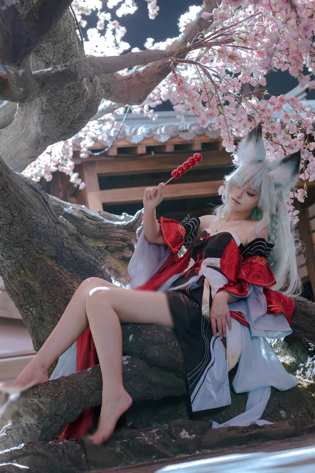 【弗洛洛cos】鳴潮心月弗櫻花樹下的狐耳少女 - 第 2 張