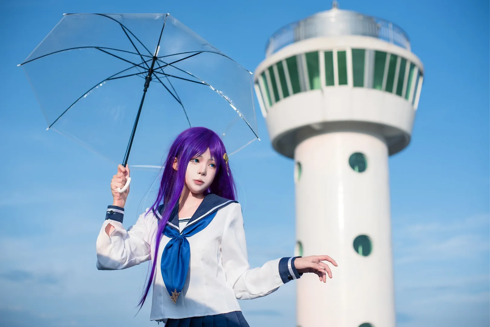 【崩壞學園2迦娜cos】白色燈塔下的透明雨傘 - 第 2 張