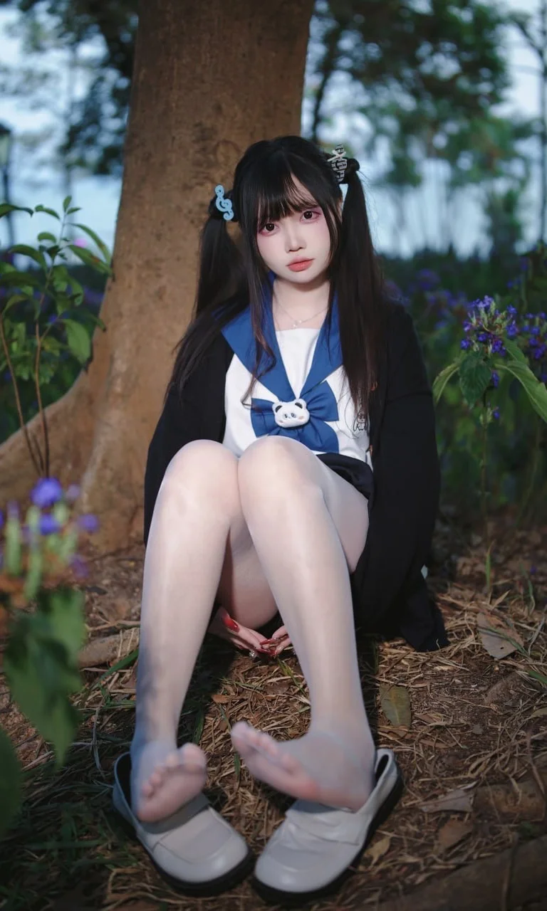 夜晚树林里的JK水手服写真 - 第 5 张