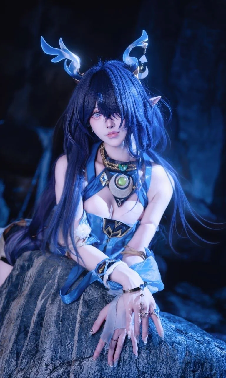 【菈乌玛cos】原神空月之歌，静谧蓝调下的月影低语 - 第 3 张