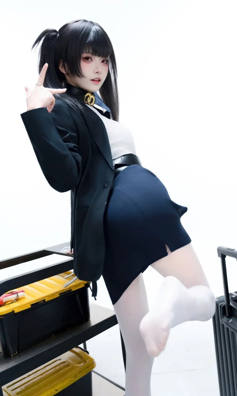 【索拉cos】NIKKE胜利女神里的双马尾黑西装富婆 - 第 1 张