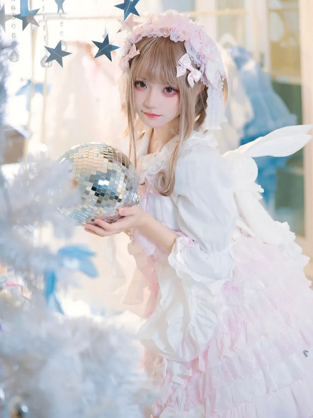 粉白Lolita穿搭，今天是软萌棉花糖小兔 - 第 1 张