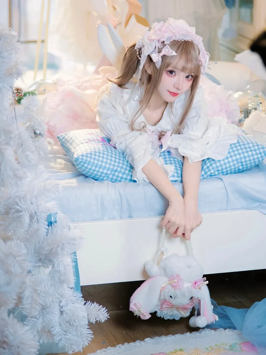 粉白Lolita穿搭，今天是软萌棉花糖小兔 - 第 2 张