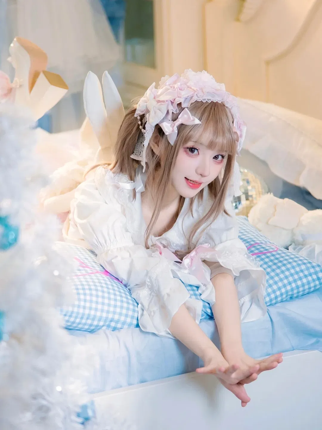 粉白Lolita穿搭，今天是软萌棉花糖小兔 - 第 4 张