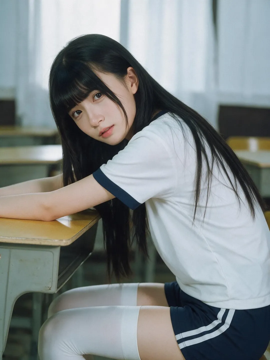 教室里的胶片感运动服写真 - 第 2 张