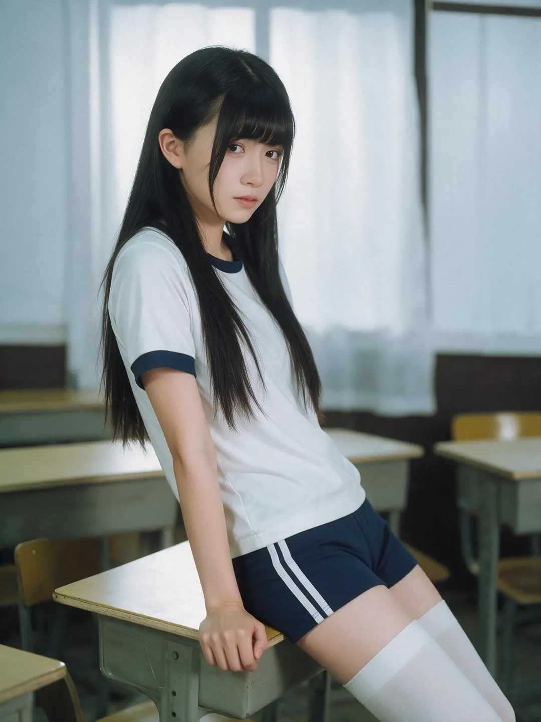 教室里的胶片感运动服写真 - 第 3 张