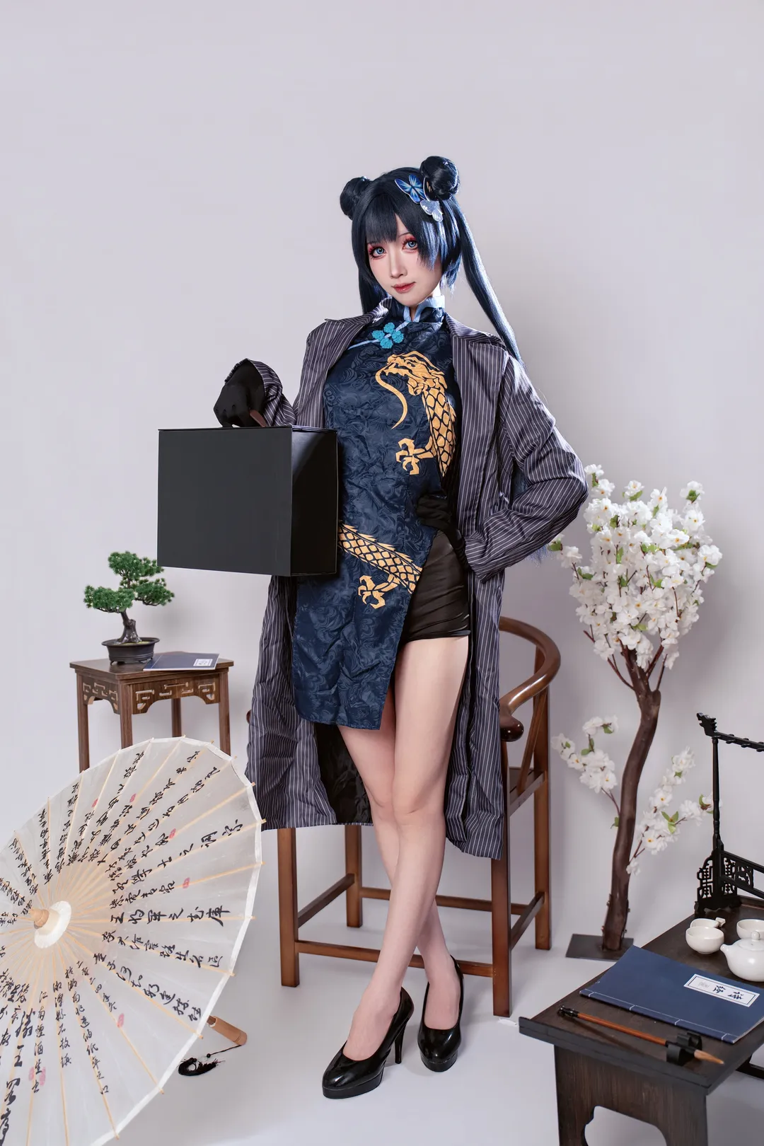 【妃咲cos】碧蓝档案 龙华妃咲旗袍造型 - 第 3 张
