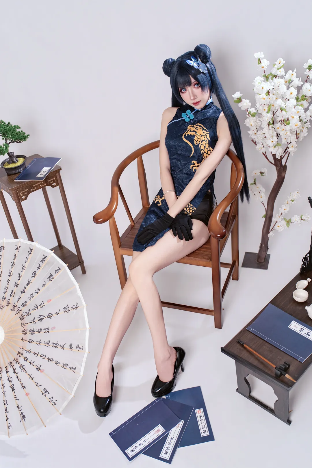 【妃咲cos】碧蓝档案 龙华妃咲旗袍造型 - 第 4 张