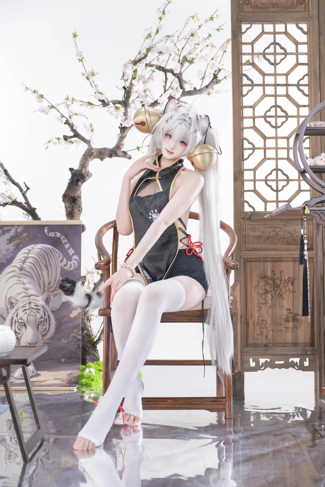 白虎娘cos 中式改良旗袍與白絲的魅力 - 第 3 張