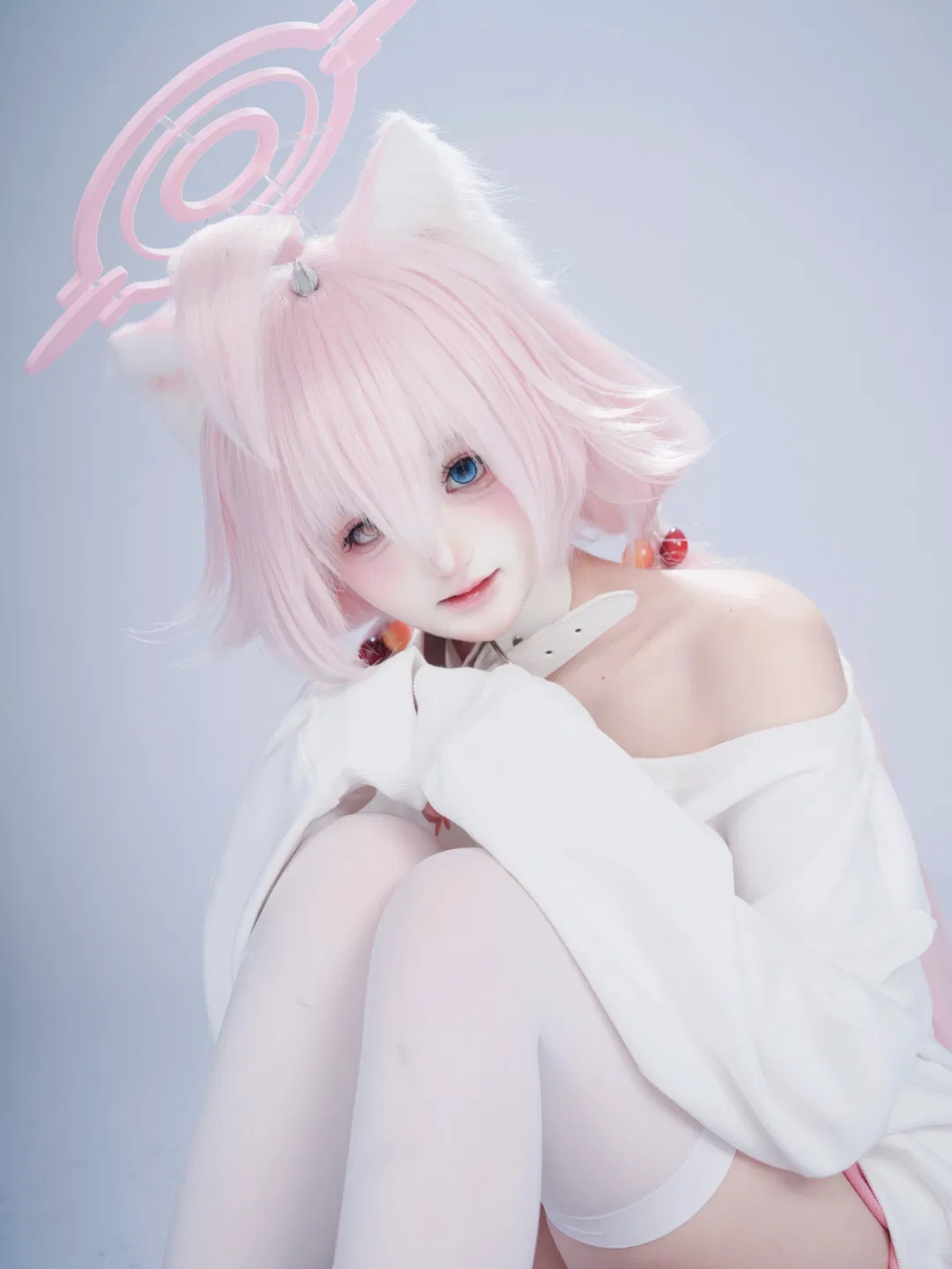 【小鸟游星野cos】蔚蓝档案里的粉色猫耳少女 - 第 4 张