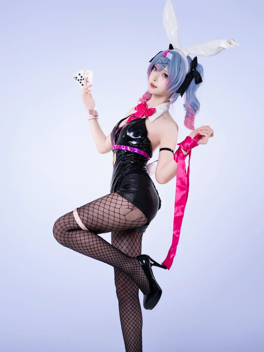 【初音未来cos】兔子洞主题演绎黑色胶衣兔女郎 - 第 12 张