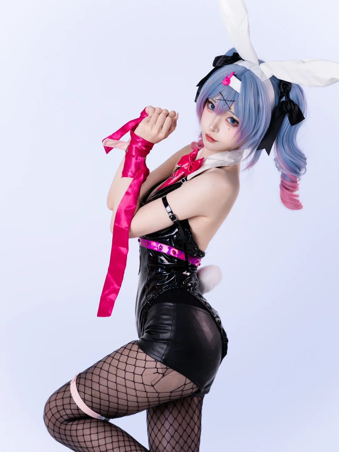 【初音未来cos】兔子洞主题演绎黑色胶衣兔女郎 - 第 2 张