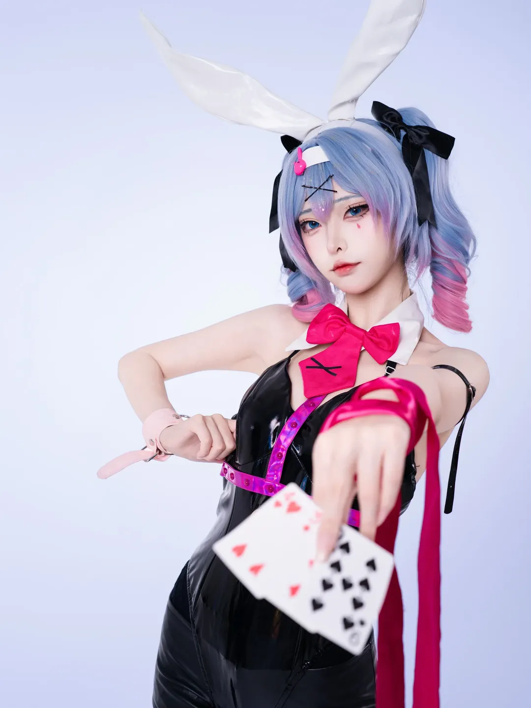 【初音未来cos】兔子洞主题演绎黑色胶衣兔女郎 - 第 3 张