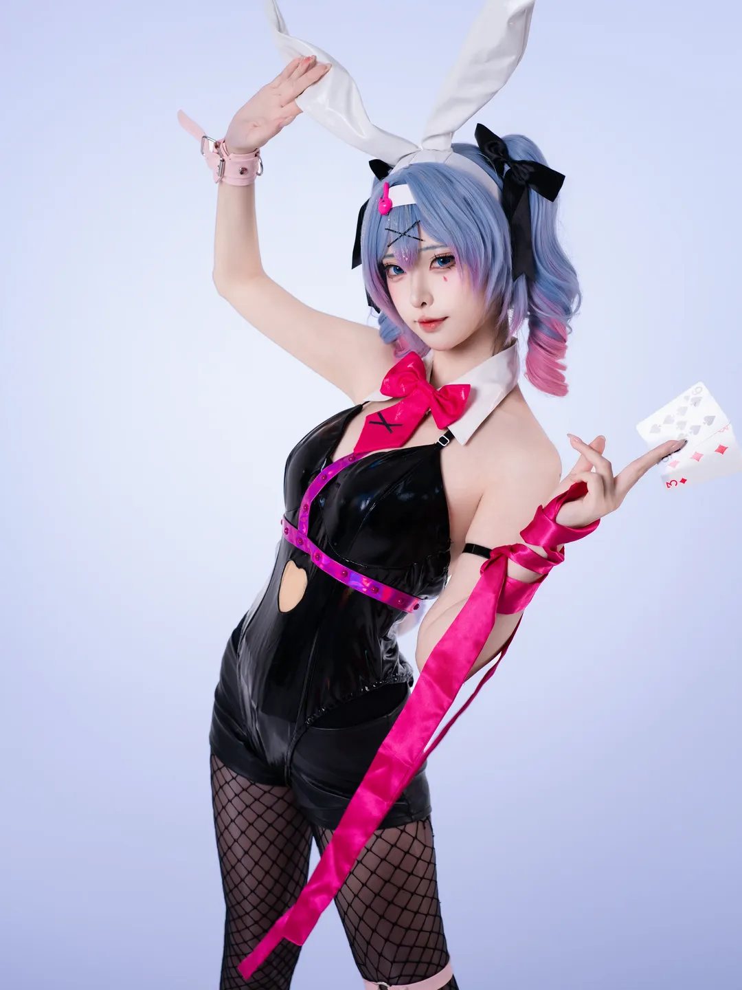 【初音未来cos】兔子洞主题演绎黑色胶衣兔女郎 - 第 7 张