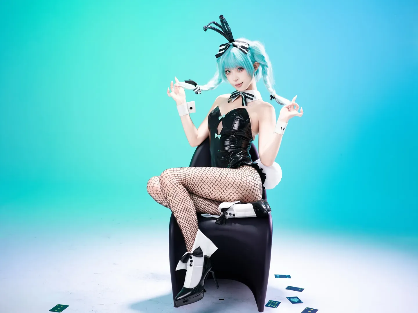 【初音未来cos】兔女郎造型Part.2的棚拍记录 - 第 11 张