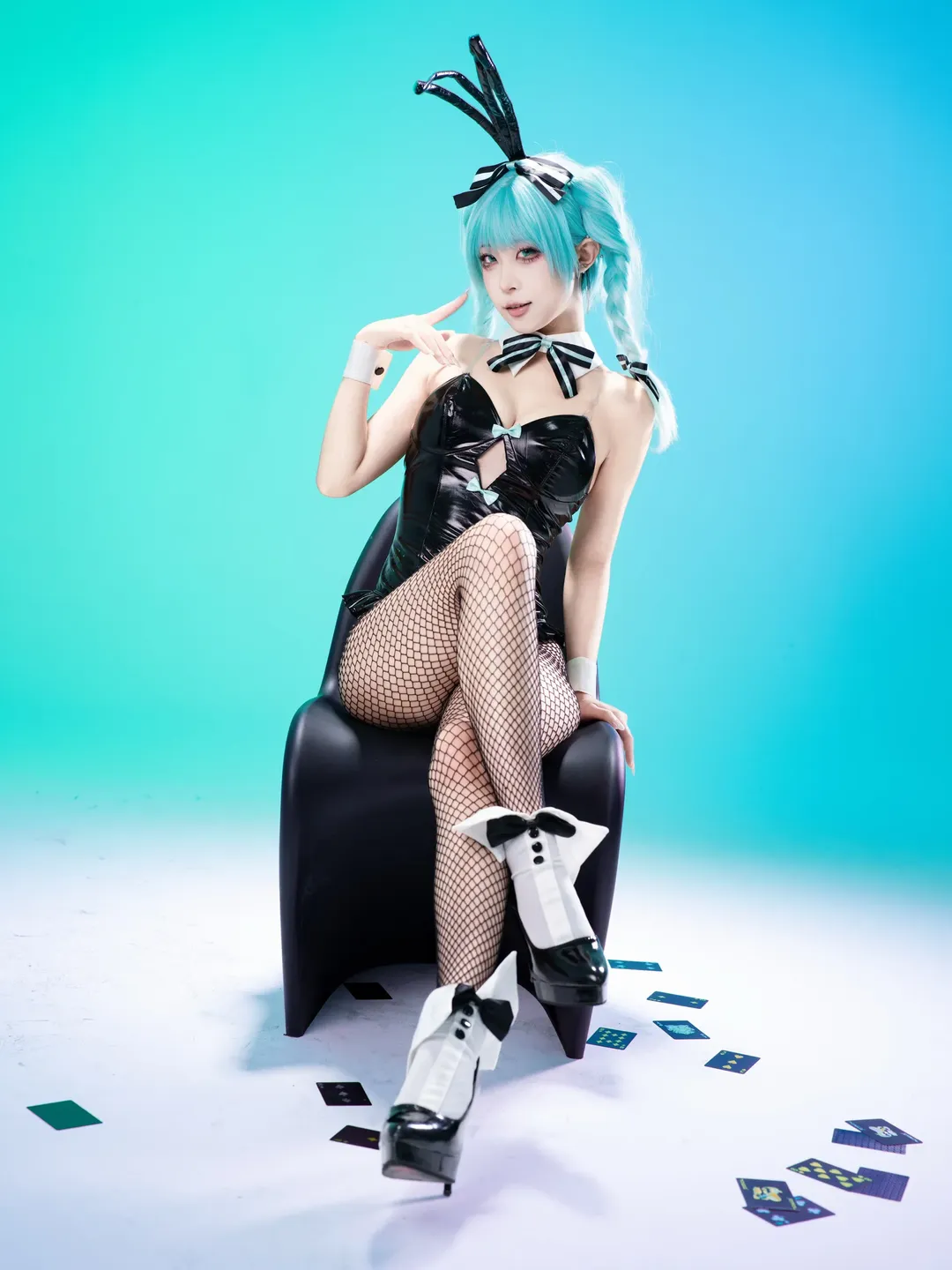 【初音未来cos】兔女郎造型Part.2的棚拍记录 - 第 7 张
