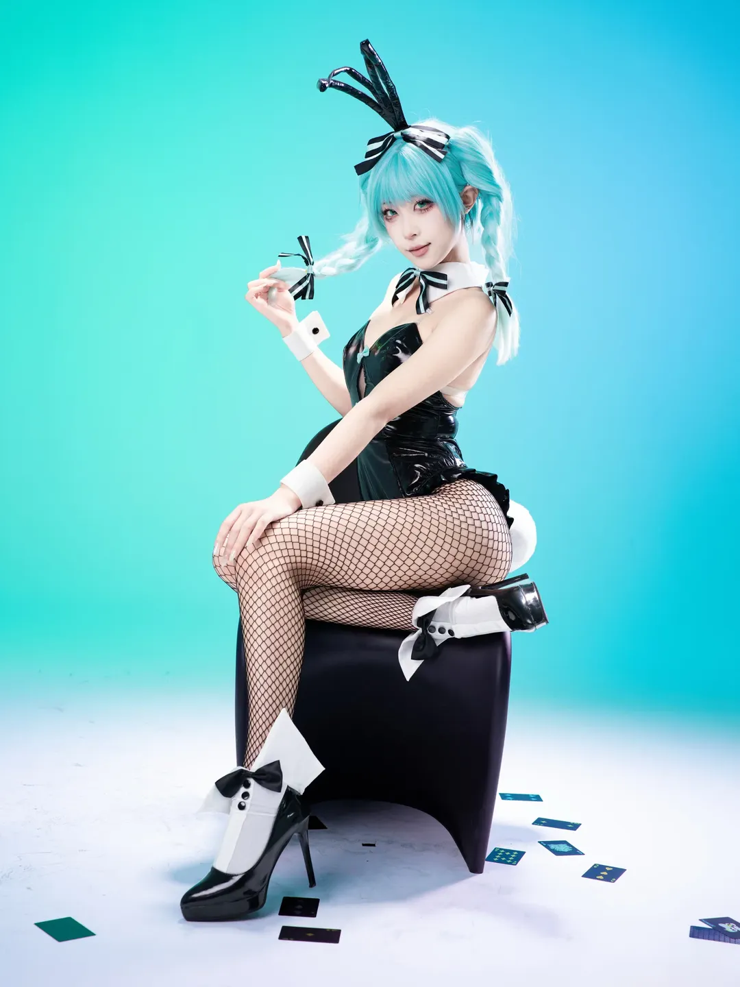 【初音未来cos】兔女郎造型Part.2的棚拍记录 - 第 9 张