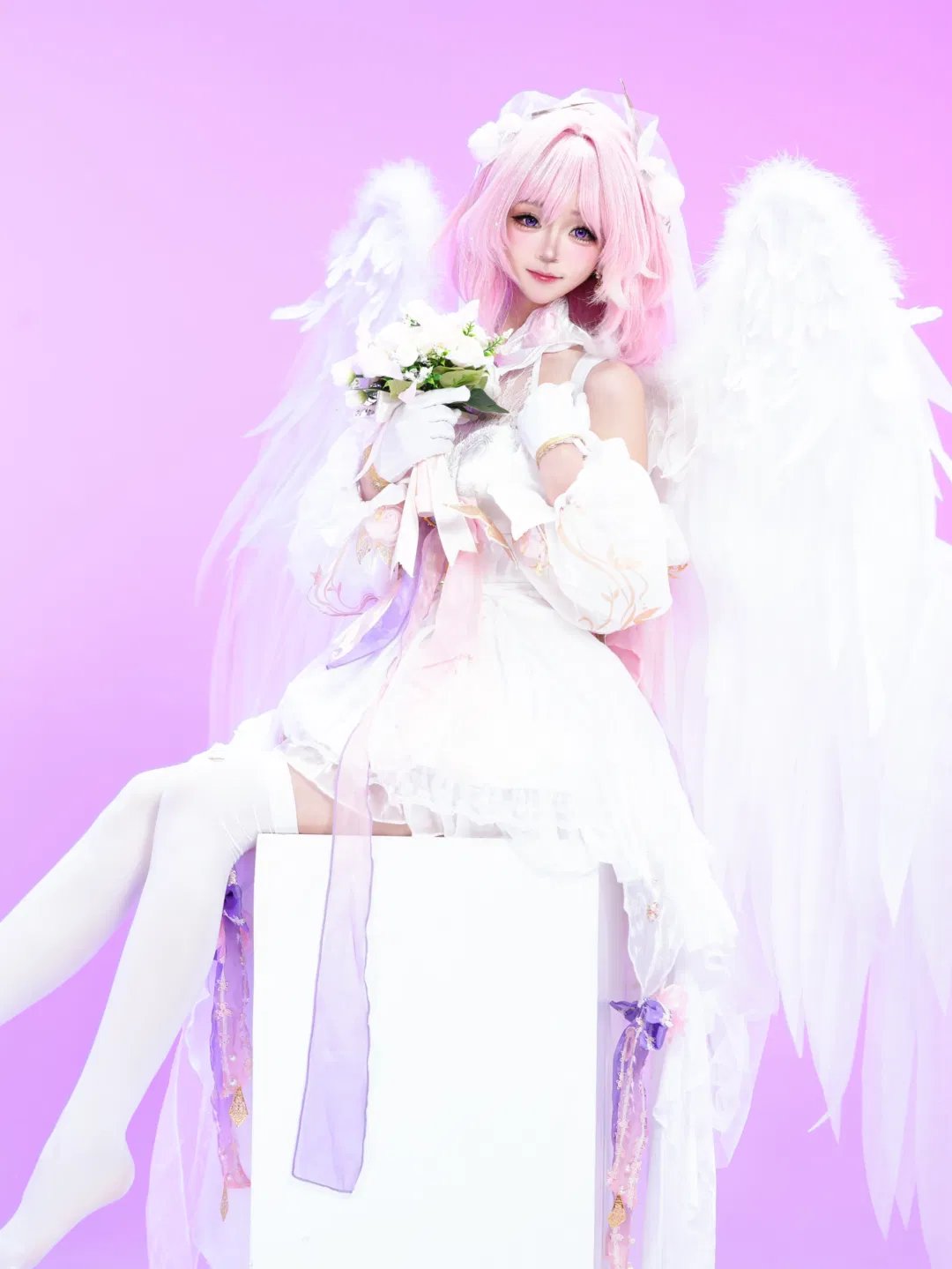 【爱莉希雅cos】崩坏三人之律者，纯白羽翼下的粉色妖精 - 第 7 张