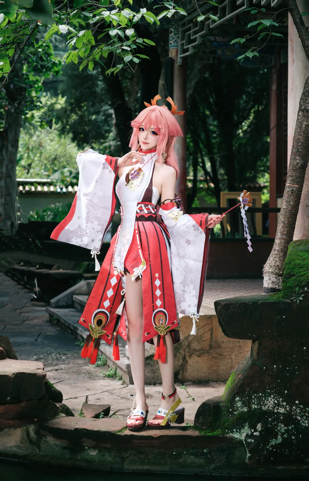 【八重神子cos】原神粉毛狐狸的古典園林外景記錄 - 第 3 張