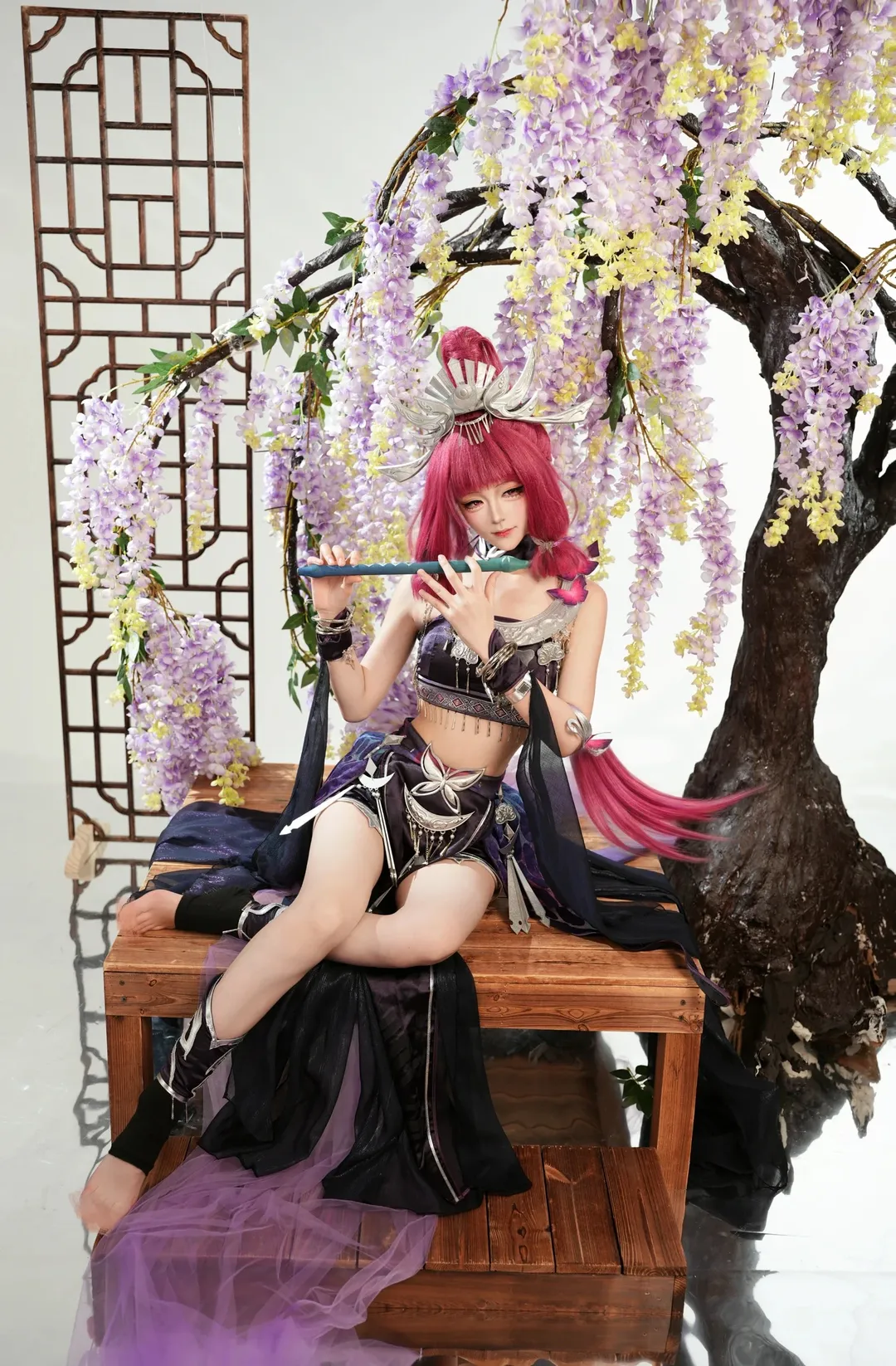 【蚩夢cos】不良人手遊裡的苗疆聖女紫藤花下吹笛 - 第 1 張