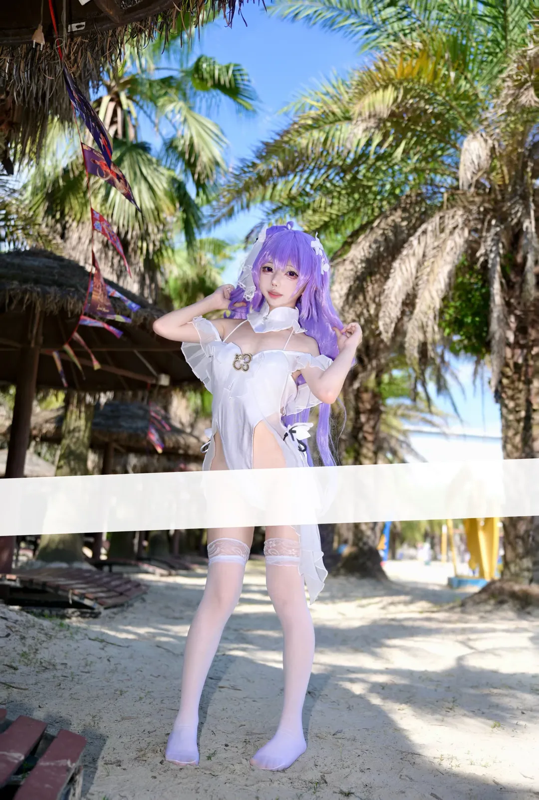 【独角兽cos】碧蓝航线独角兽的夏日泳池与沙滩白丝写真 - 第 3 张