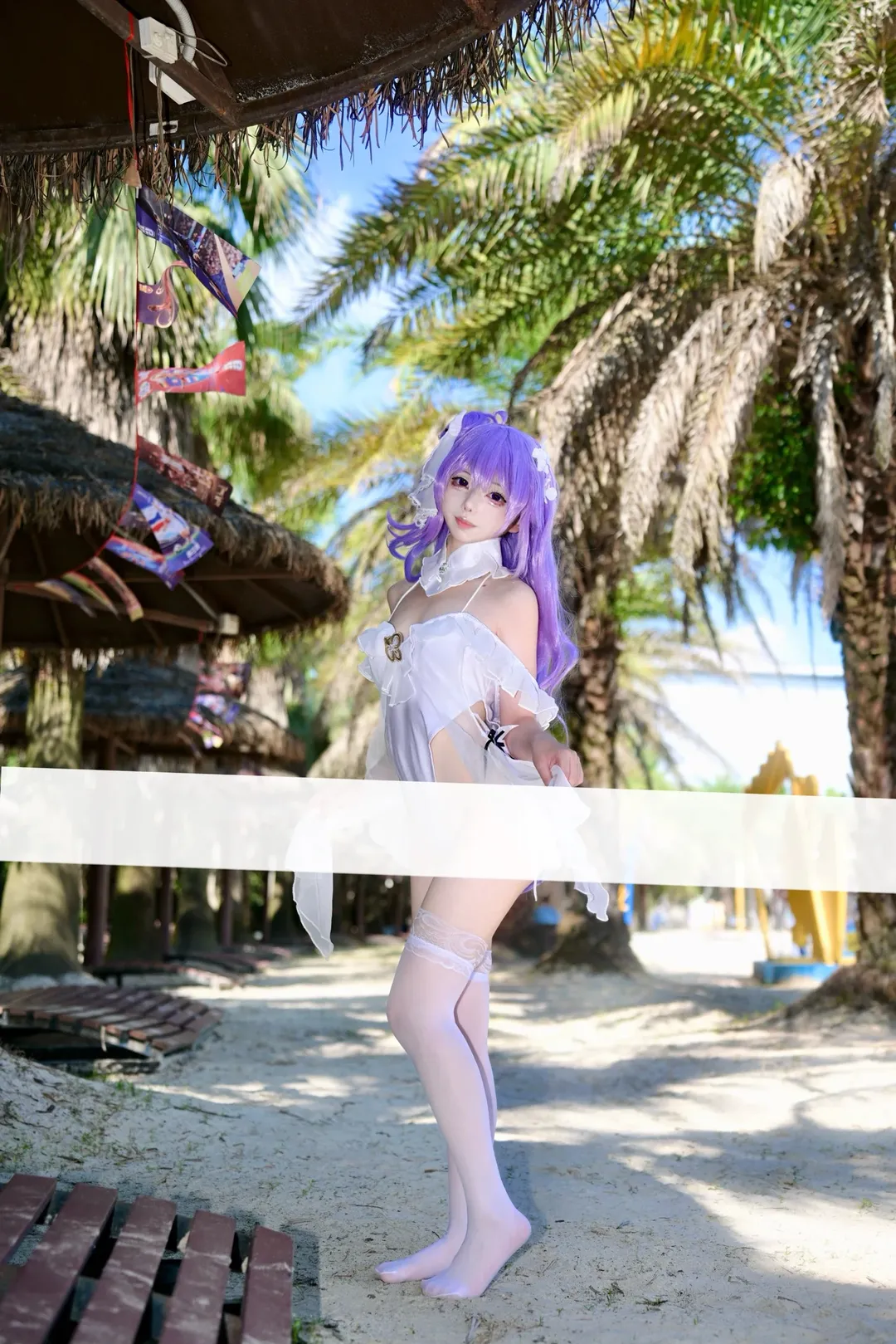 【独角兽cos】碧蓝航线独角兽的夏日泳池与沙滩白丝写真 - 第 5 张