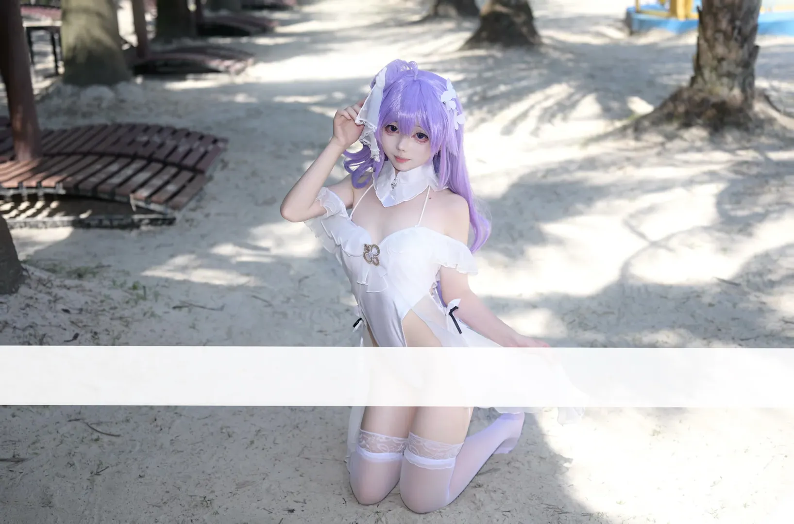【独角兽cos】碧蓝航线独角兽的夏日泳池与沙滩白丝写真 - 第 8 张