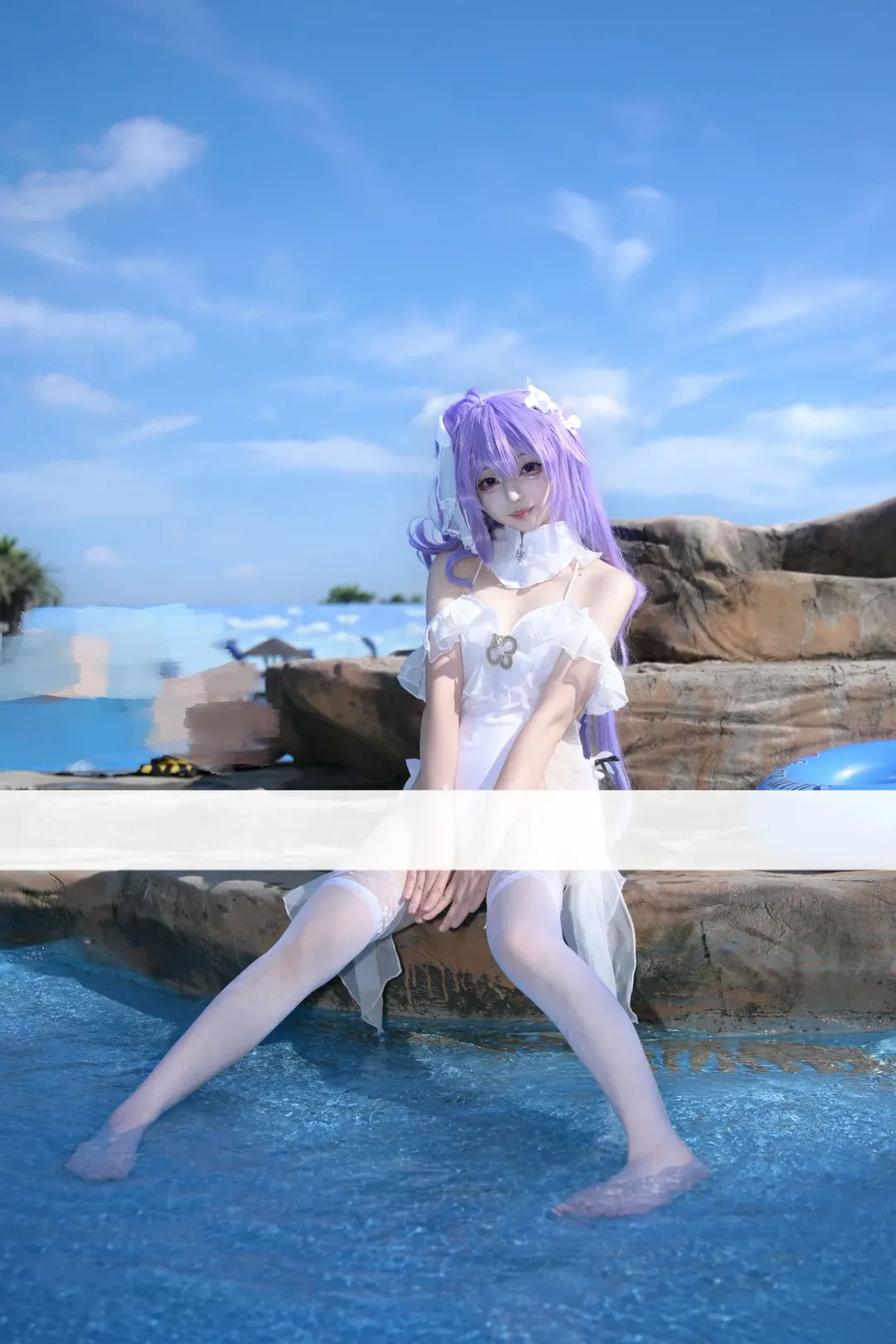 【独角兽cos】碧蓝航线独角兽的夏日泳池与沙滩白丝写真 - 第 9 张