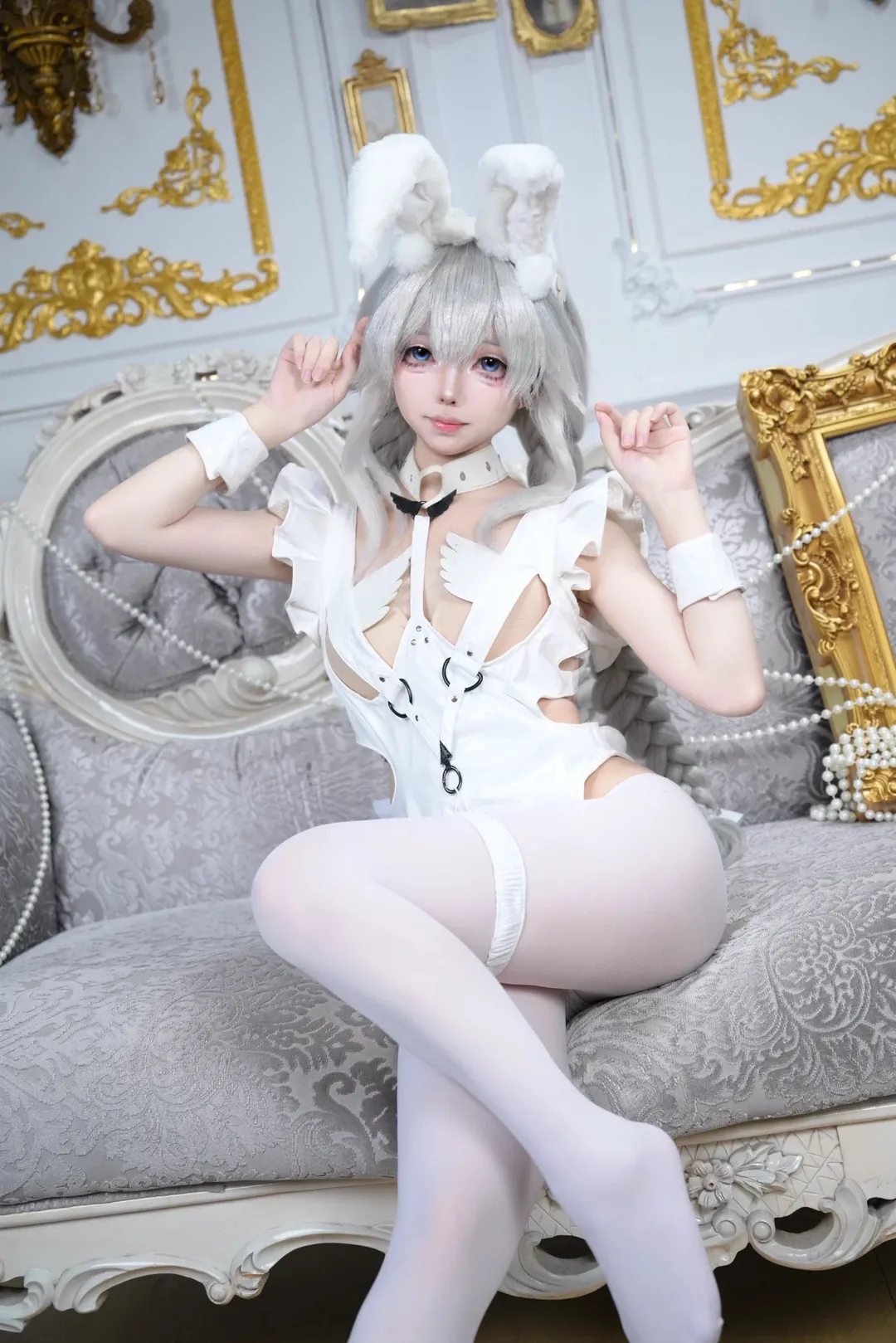 【恶毒cos】碧蓝航线的慵懒白兔，连体衣镜头感记录 - 第 4 张