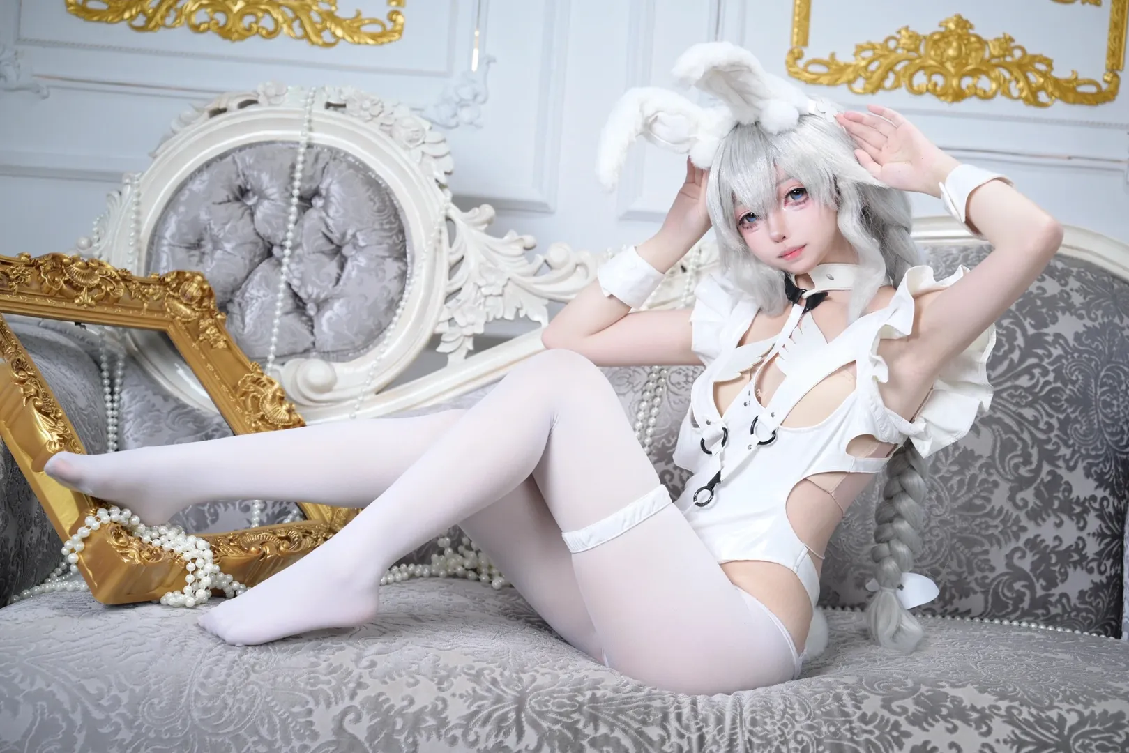 【恶毒cos】碧蓝航线的慵懒白兔，连体衣镜头感记录 - 第 8 张