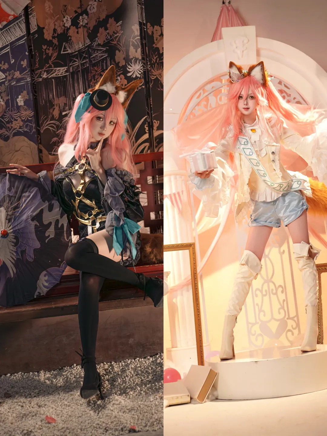 【玉藻前cos】FGO黑狐白狐双形态，御主当然全都要 - 第 1 张