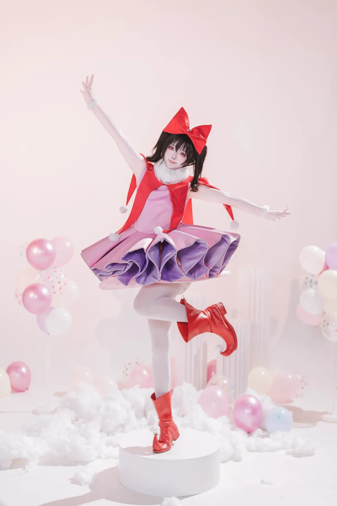 【矢泽妮可cos】粉色梦幻泡泡里的红蝴蝶结小偶像 - 第 2 张