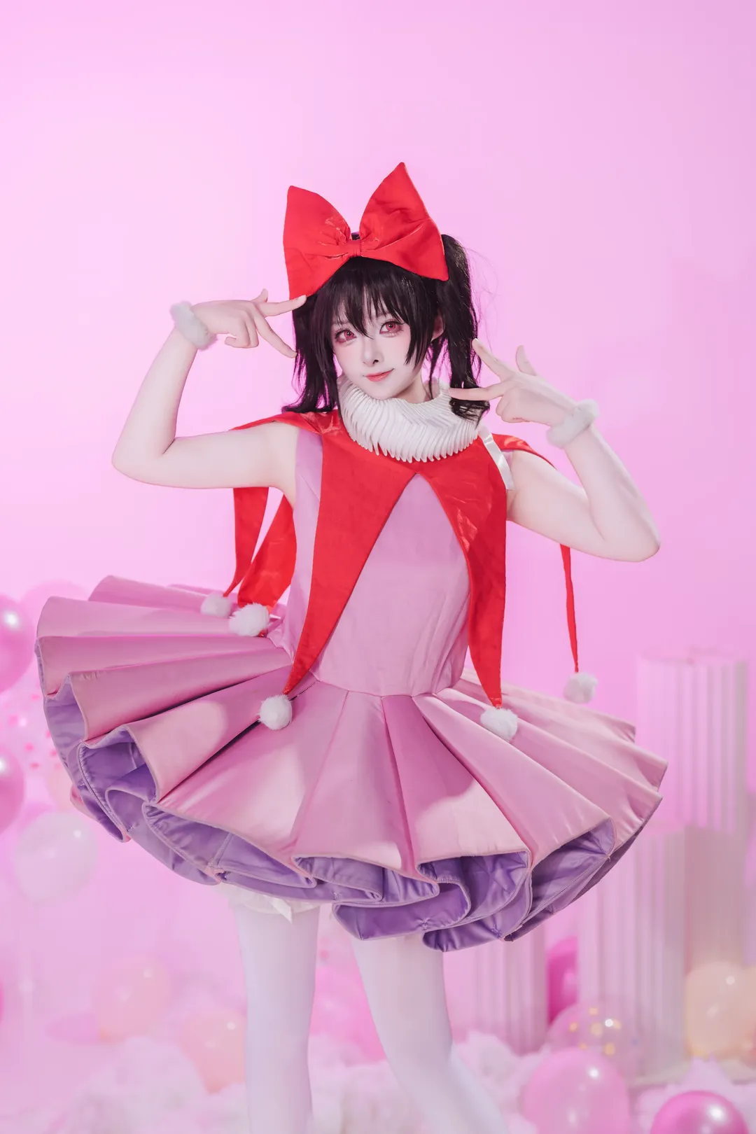 【矢泽妮可cos】粉色梦幻泡泡里的红蝴蝶结小偶像 - 第 9 张