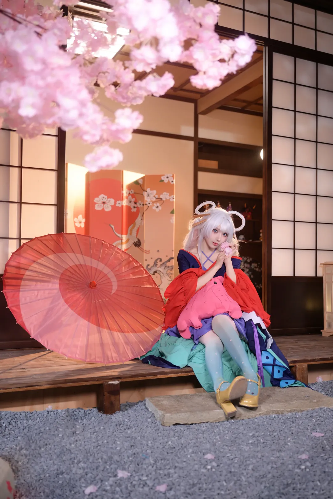 【月见八千代cos】超时空辉夜姬的和风庭院写真 - 第 1 张