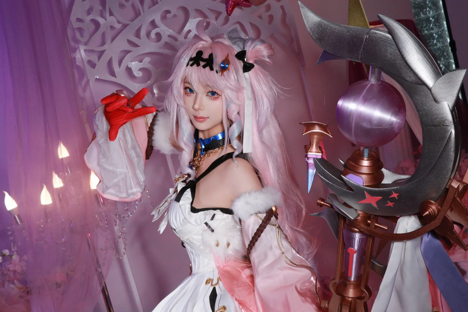 鸣潮cos 粉发魔法少女的华丽棚拍 - 第 2 张