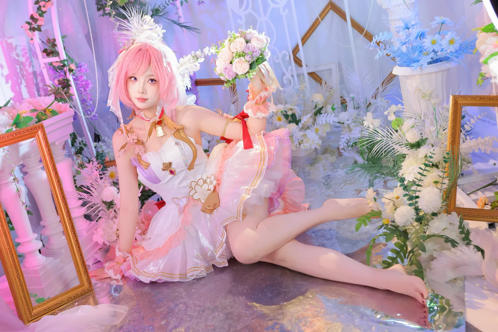 【愛莉希雅cos】花之巡禮，在粉色夢幻中定格 - 第 3 張