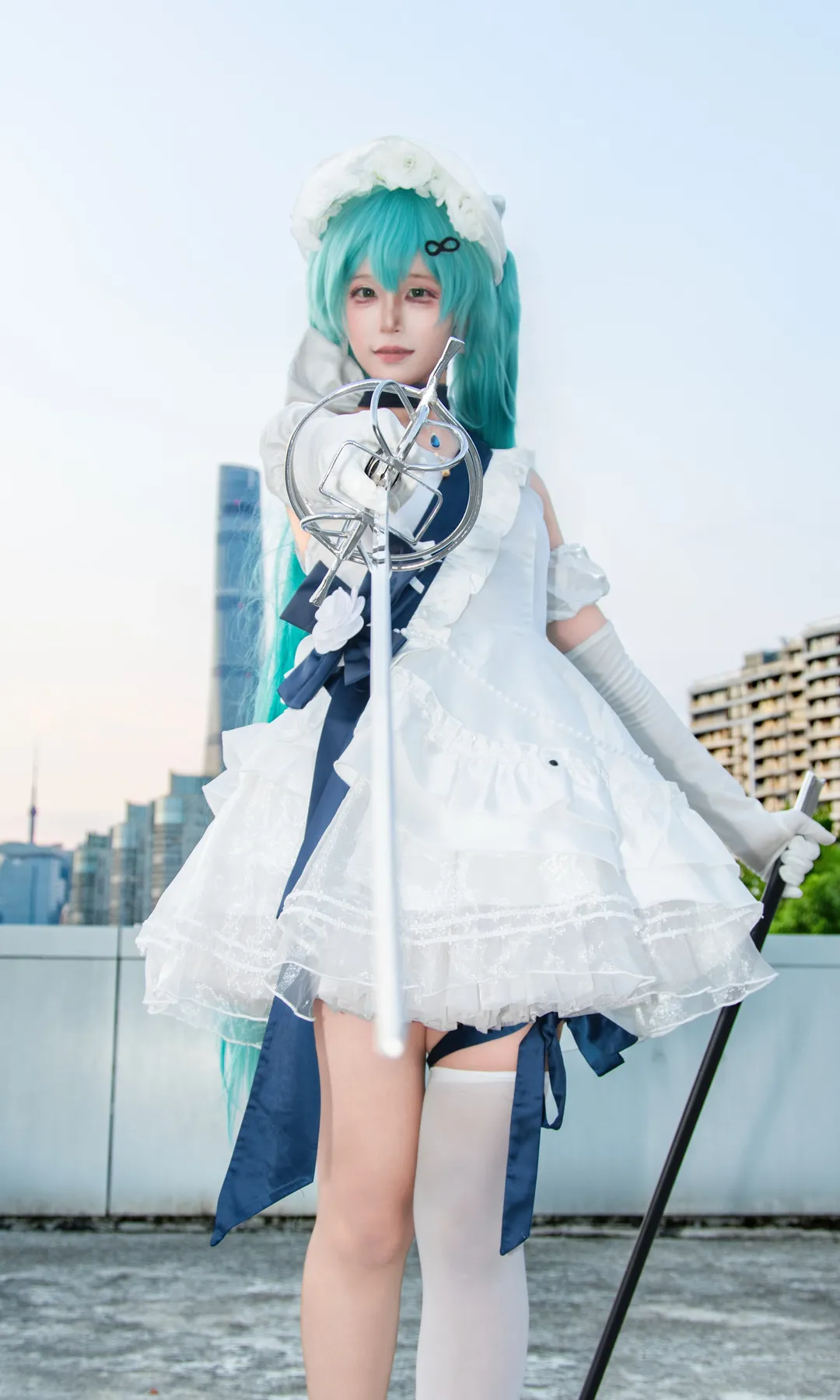 【初音未來cos】VOCALOID公主騎士，天台之上的劍氣 - 第 3 張