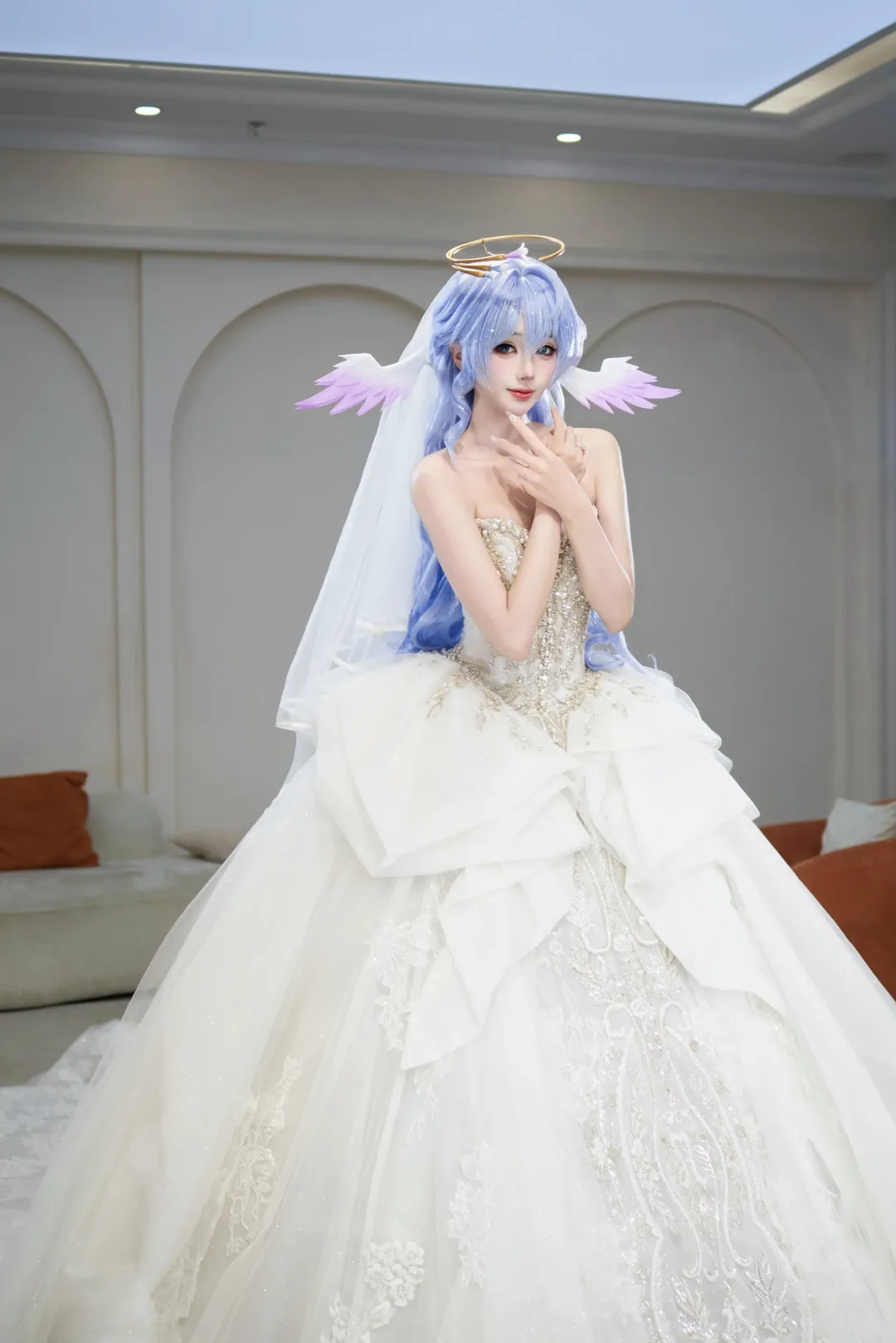 【知更鸟cos】挑战周日哥的天使婚纱造型 - 第 3 张