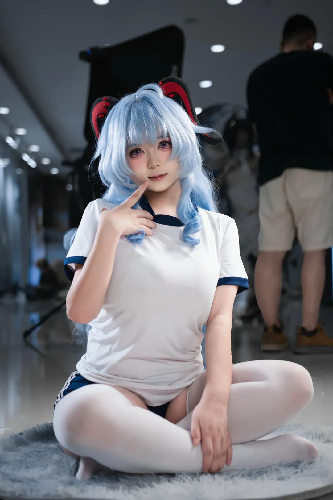 【甘雨cos】原神甘雨体操服场照动作分享 - 第 7 张