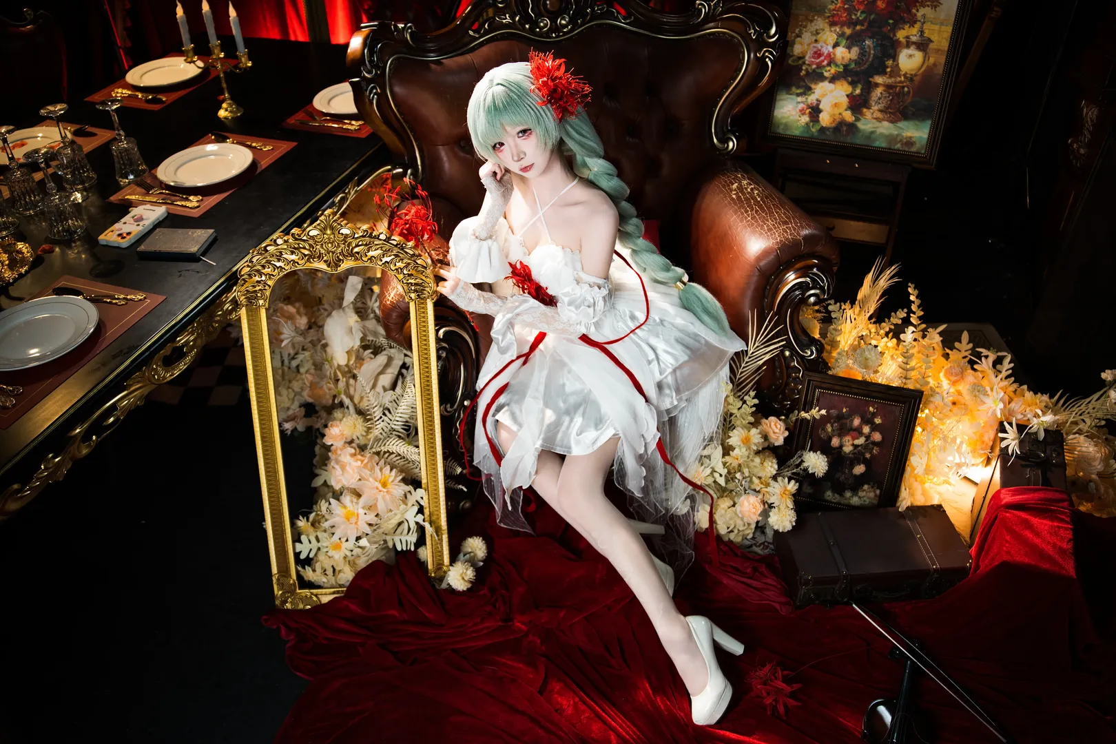 【弗洛洛cos】鳴潮白裙與彼岸花的復古幻夢 - 第 4 張