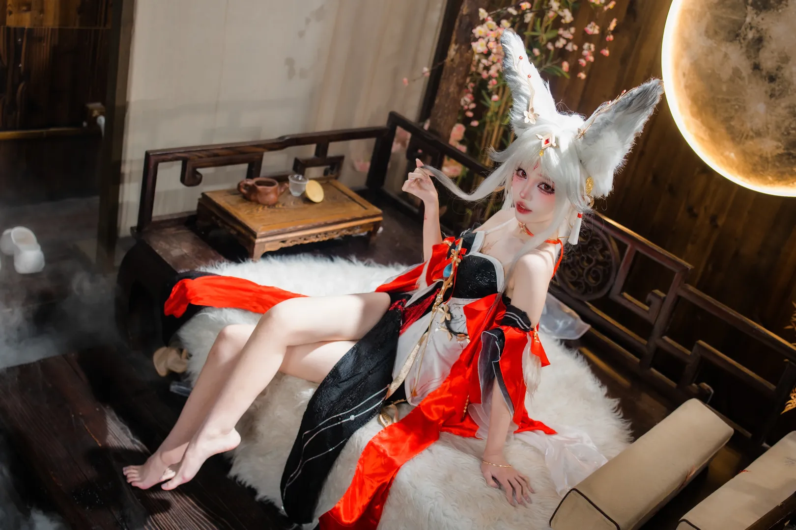 【心月狐cos】鸣潮里的狐妖，红黑配色的拍摄心得 - 第 6 张
