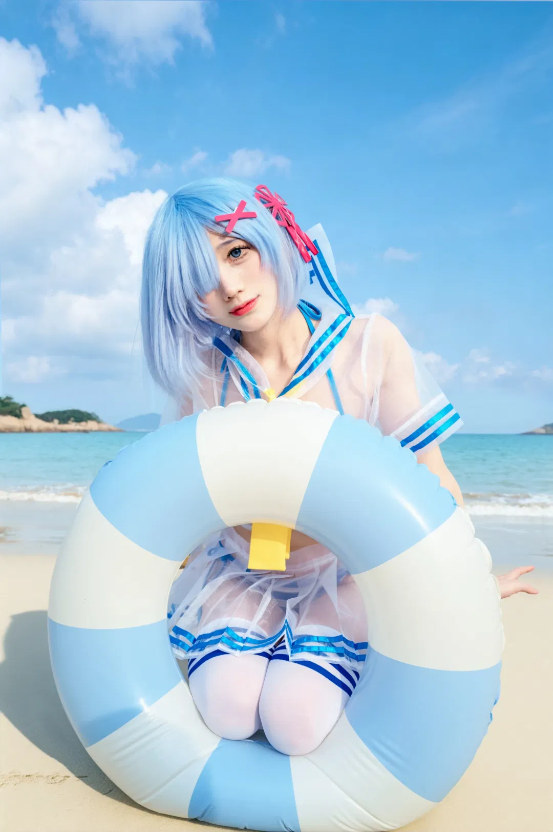 【蕾姆cos】夏日海边顶风拍摄的清凉日常 - 第 4 张