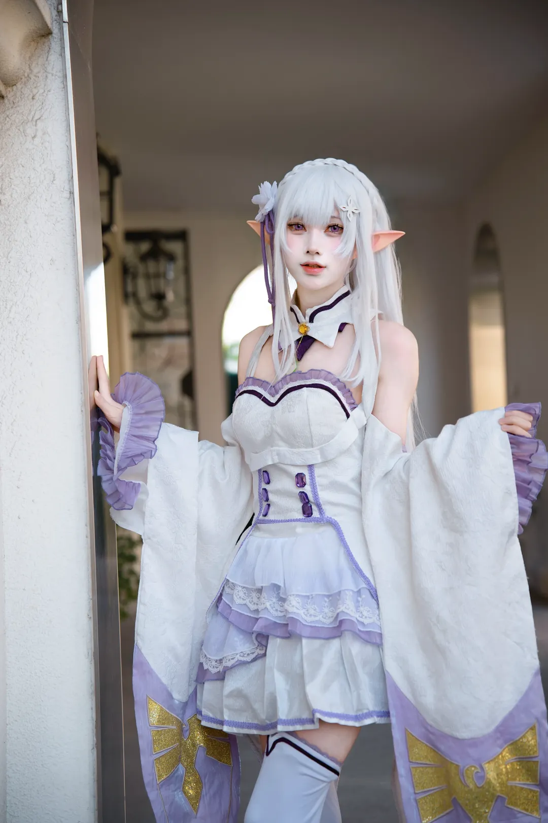 【爱蜜莉雅cos】从零开始的异世界生活 白紫长裙精灵少女 - 第 3 张