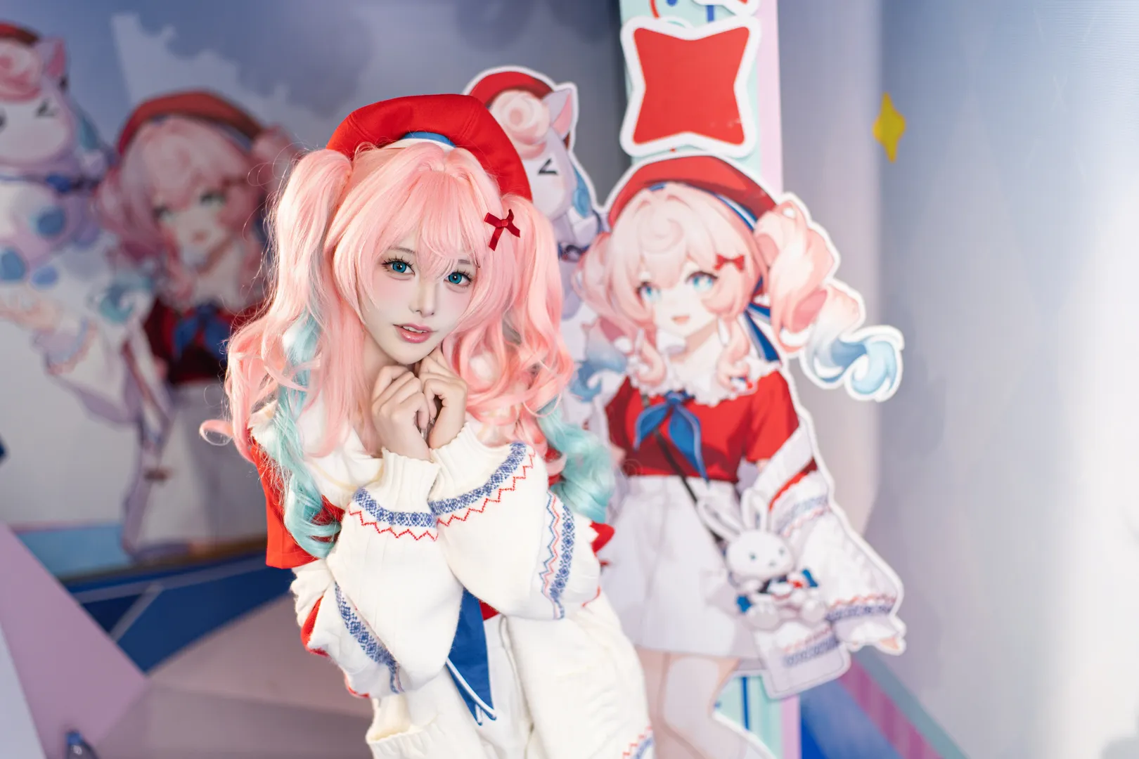 【风堇cos】崩坏星穹铁道大白兔联动的粉色双马尾太甜了 - 第 6 张