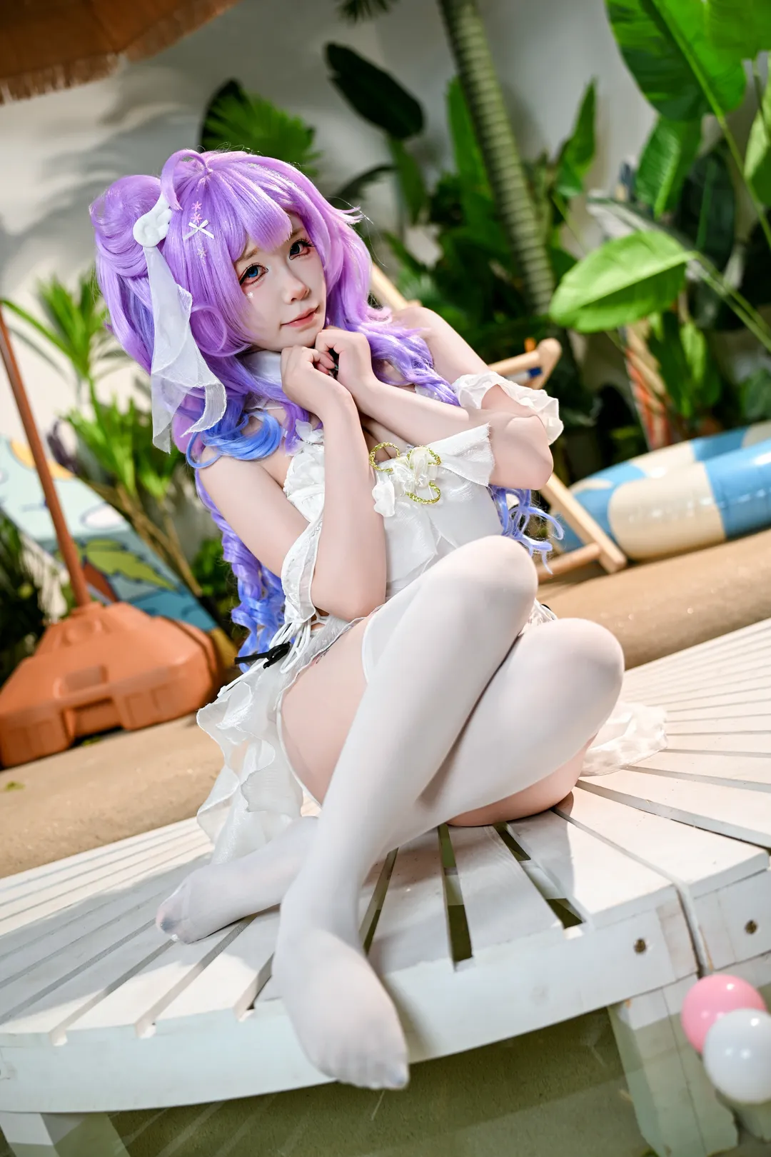 【独角兽cos】碧蓝航线独角兽的夏日海滩白色泳装 - 第 3 张